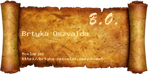 Brtyka Oszvalda névjegykártya